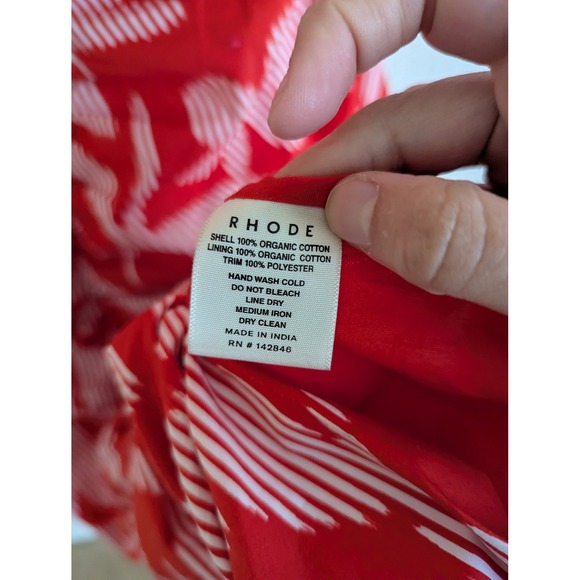 Rhode Tessa cotton poplin dress size 6 optical floral midi boho‎ luxe $495 - Picture 6 of 6